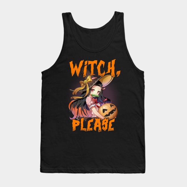 Funny Halloween Puns Anime Witch Please Tank Top by clvndesign